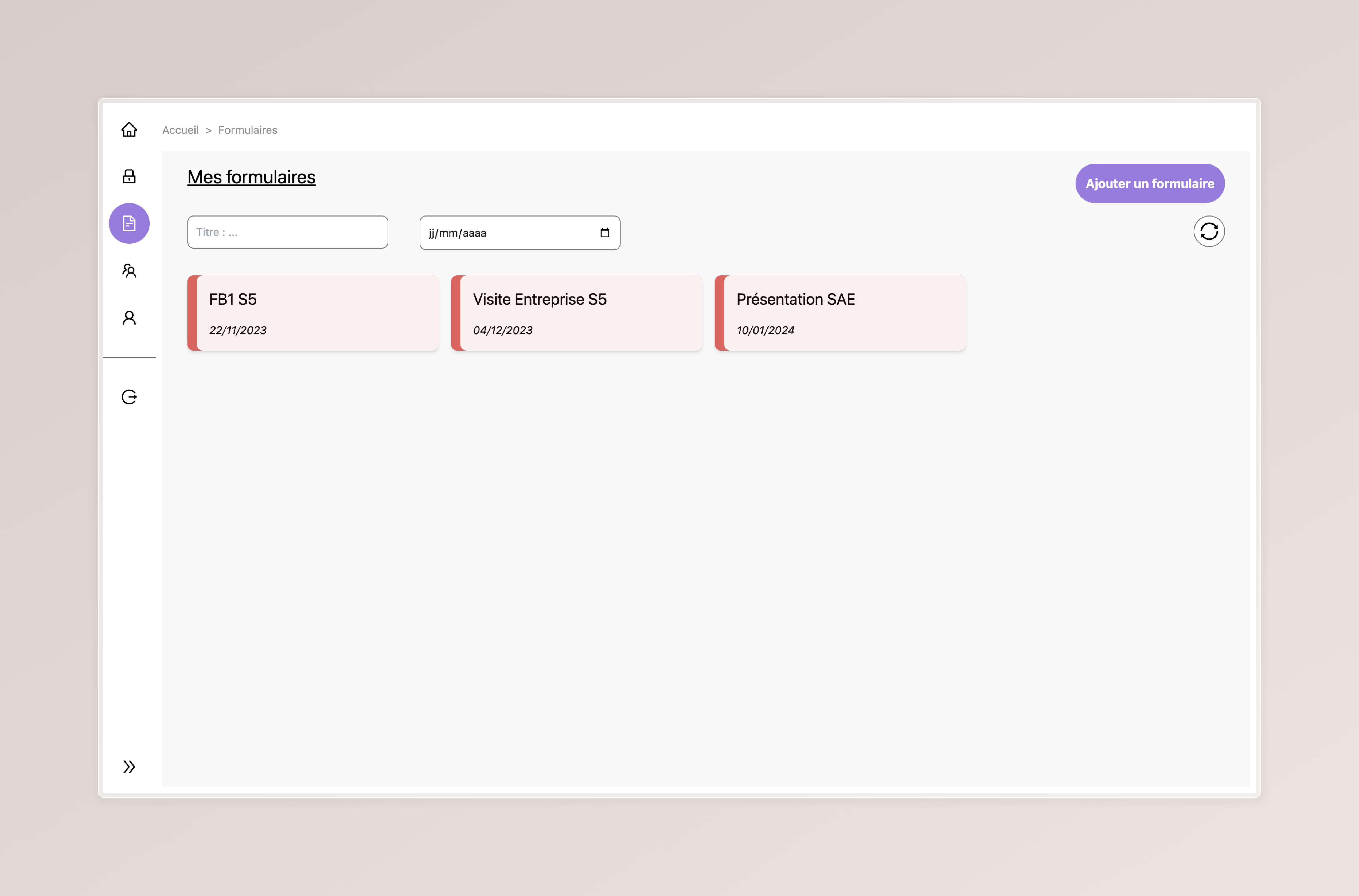 List of Forms Tutor Page